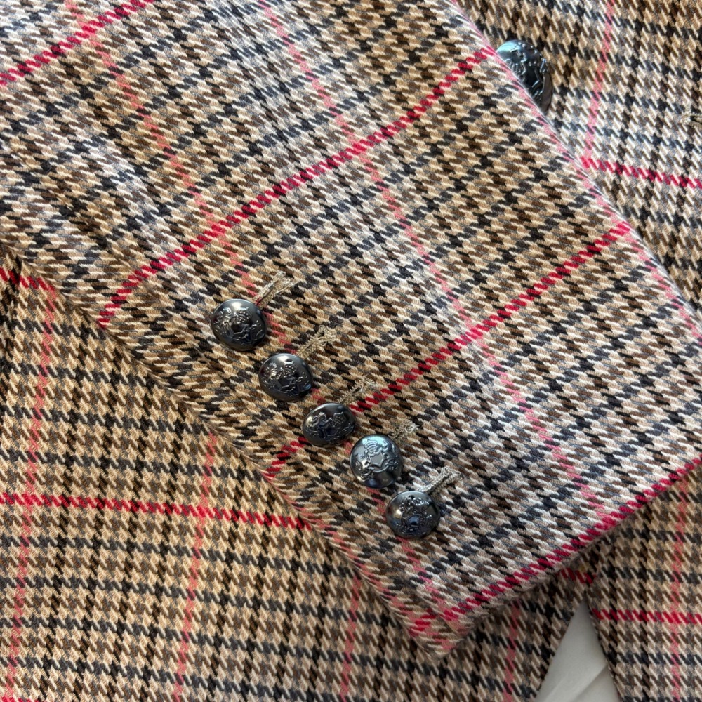Banana Republic, Blazer, Brown Plaid, 10 Tall, Excellent, MSRP $229 - Picture 8 of 14